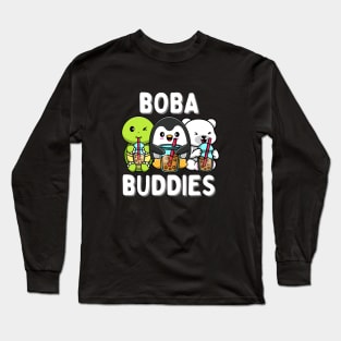 Boba Buddies - Cute Animals Long Sleeve T-Shirt